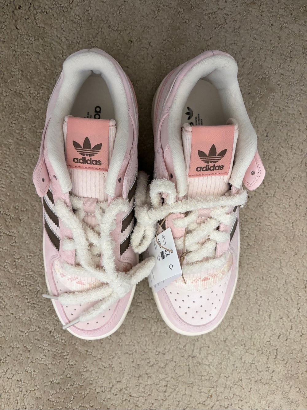 adidas Kids Light Pink & White High-Top Sneakers